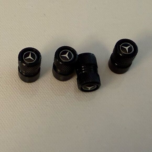 Mercedes Valve Stem Caps in Black Set of 4 NWT - Picture 2 of 4